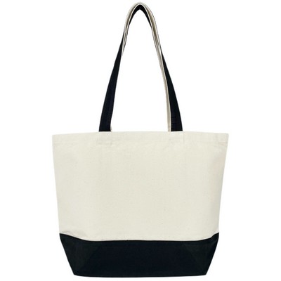 Blank Everyday 12 oz Canvas Tote Bag | Reusable Gusseted Grocery Beach Black (19x14x6)