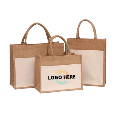 Large Grocery Jute Tote Bag
