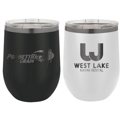 Polar Camel 12 Oz. ION-Plated Ghost Black Stemless Wine Tumbler