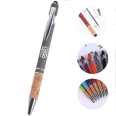 Metal Soft Touch Stylus Pen With Cork Grip