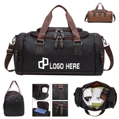 7.9 Gallon Pu Leather Sport Gym Duffle Travel Bag