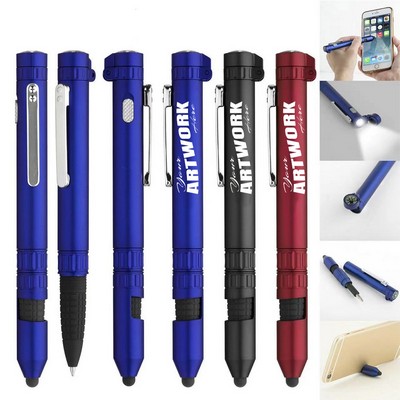 7" One Outdoor Multi Functional Tool Pen With Flashlight With Screwdriver
