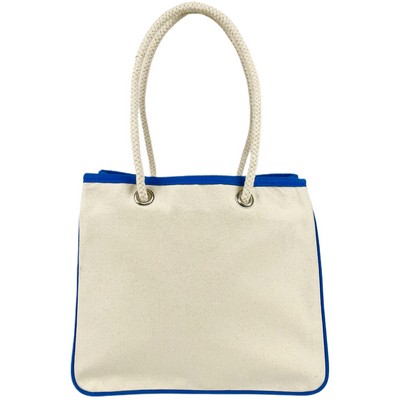 Blank Heavy Duty Harbor 16 oz Canvas Tote Bag | Beach Everyday Travel Royal Blue (14x12x7)